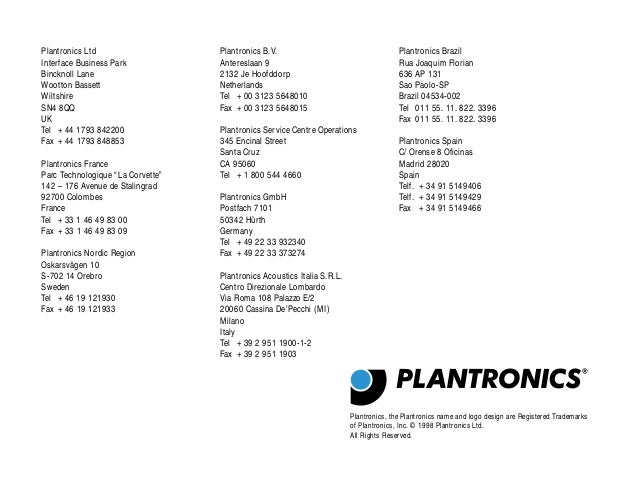 plantronics cs60 quick start guide